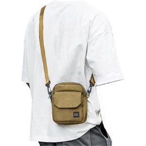 Small Crossbody Bag Side Shoulder Bag For Men, Women Mini Messenger Bag Khaki